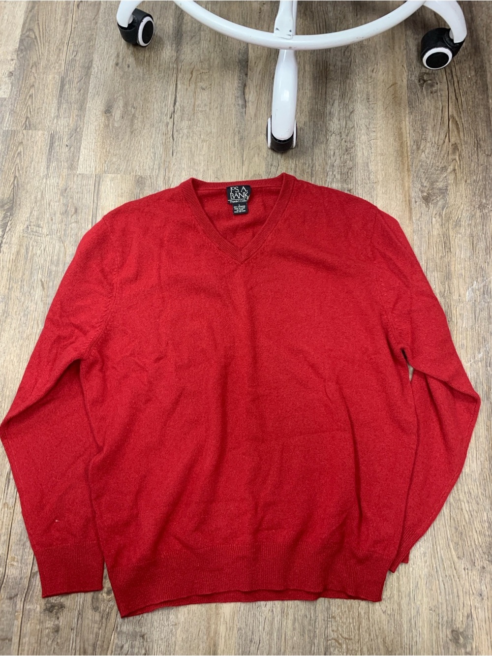 Jos. A. Bank Men's Bright Red V-Neck Sweater